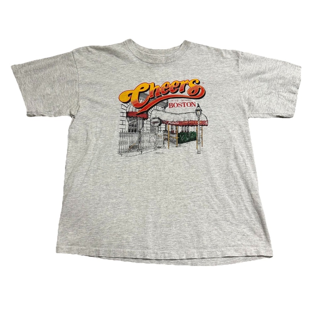 Vintage‎ Cheers Boston Sirt Mens XL Grey Single Stitch Tee TeeJays
